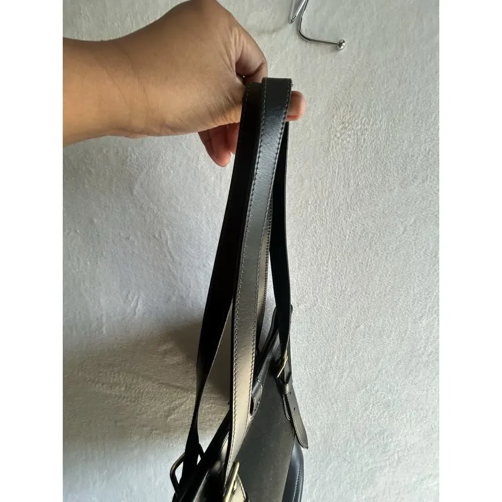 Vintage Dooney & Bourke Woven Canvas and Leather Trim Medium Shopper/Tote Bag,